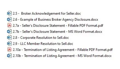 A list of business broker acknowledgement for seller. Doc
