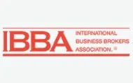 A red and white logo for the international business brokers association.