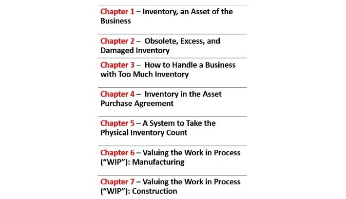 A table of chapter 1-inventory, an asset of the business.