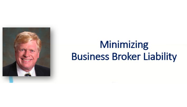 A picture of a person with the words minimizing business broker liability.